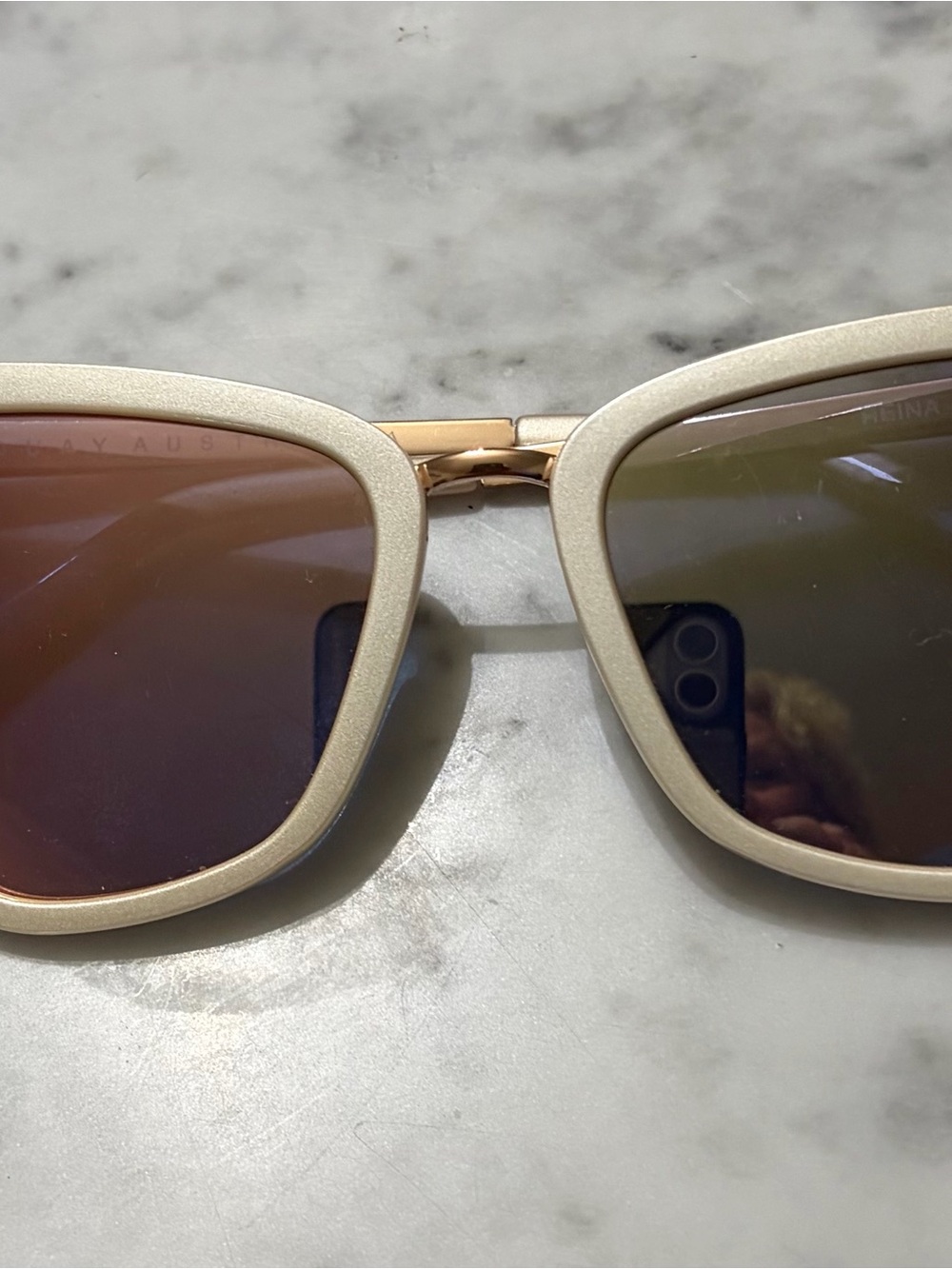 Ladies Quay Matte Cream Sunglasses with Brown Lenses
